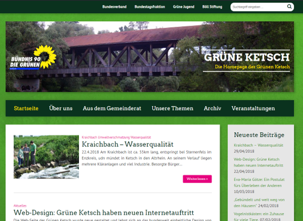 Web-Design: Grüne Ketsch haben neuen Internetauftritt